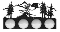 IW-LST-7425 - American Made Iron Snow Skier on Mountain Slope Four Light Fixture