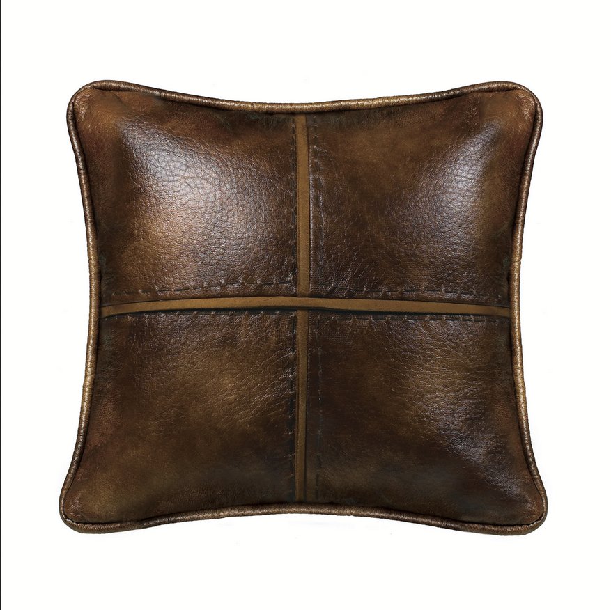 Western Faux Leather Pillows Ozark Cabin Decor LLC