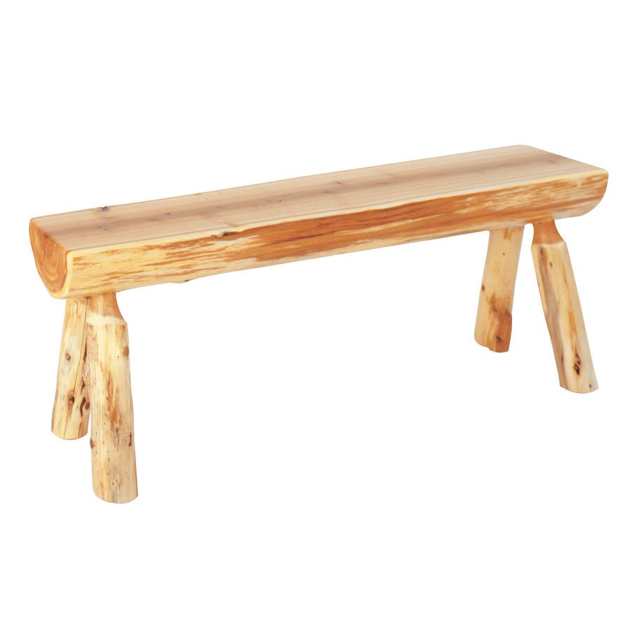 Cedar Half-Log Dining Table Bench - 48" - Ozark Cabin Décor, LLC