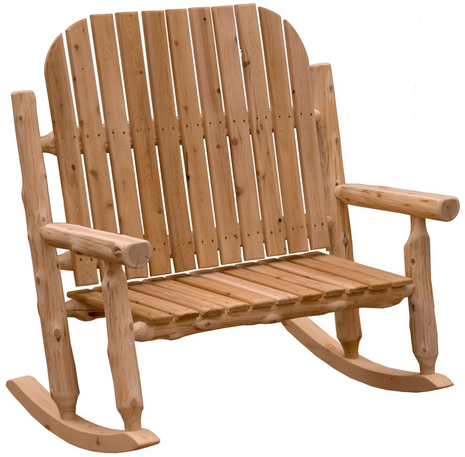 Cedar Log 2 Person Adirondack Rocking Chair Ozark Cabin D cor